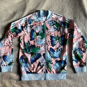 Adidas Pastel Butterfly Track Jacket Girls Sz Medium